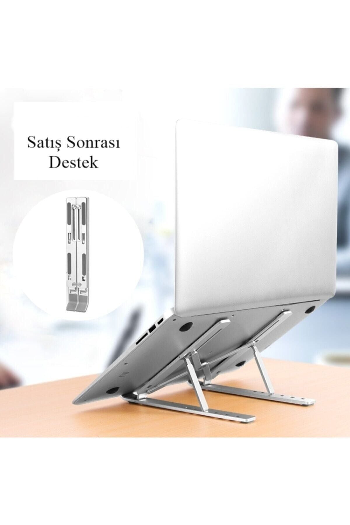 Katlanır Alüminyum Notebook Standı Ayarlı Laptop Metal Yükseltici Tutucu