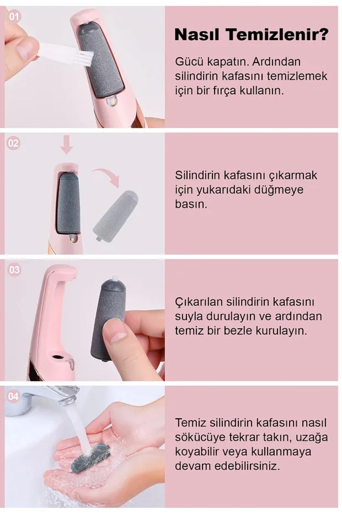 Şarjlı Ayak Törpüsü Pedikür ve Ayak Bakım Aleti Ayak Tabanı Bakım Törpüsü Topuk Nasır Temizleme