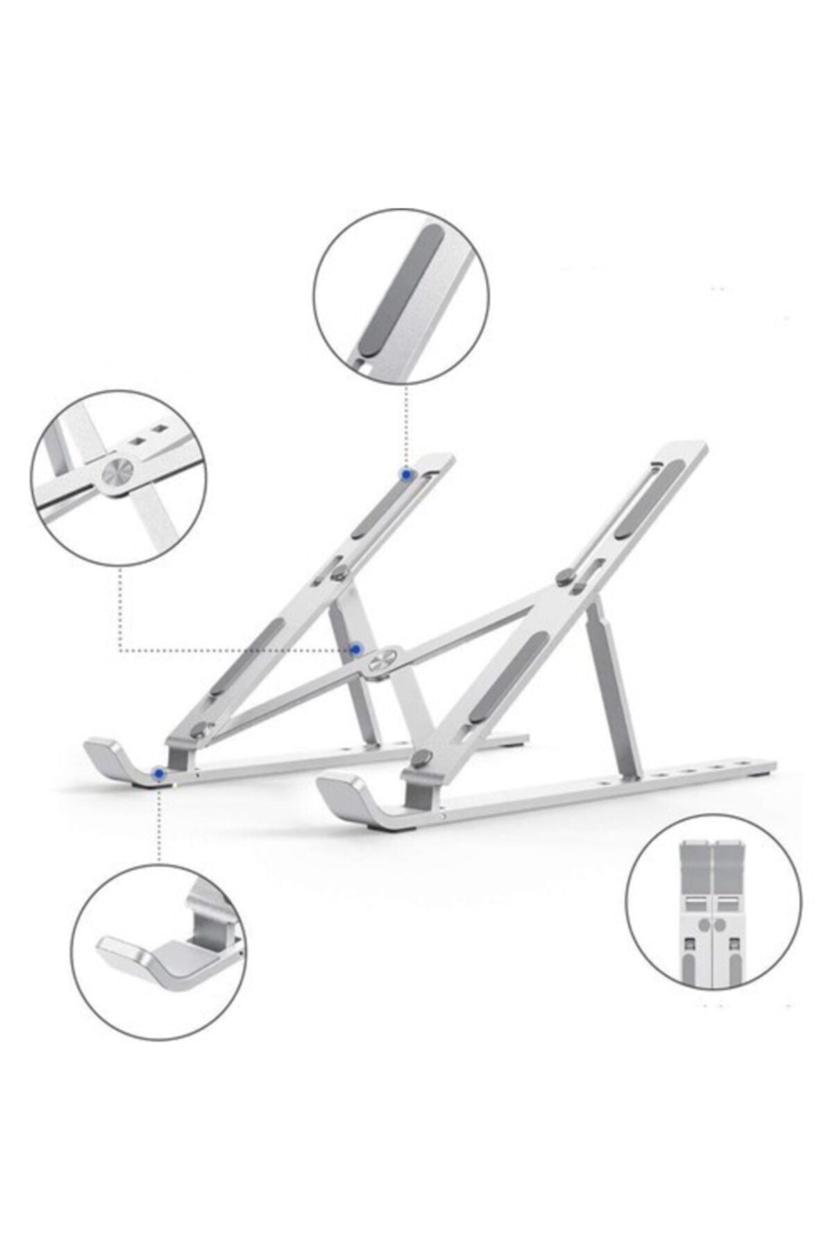 Metal Ayarlanabilir Dizüstü Destek Tabanı Tamamen Katlanabilir Taşınabilir Laptop Yükseltici