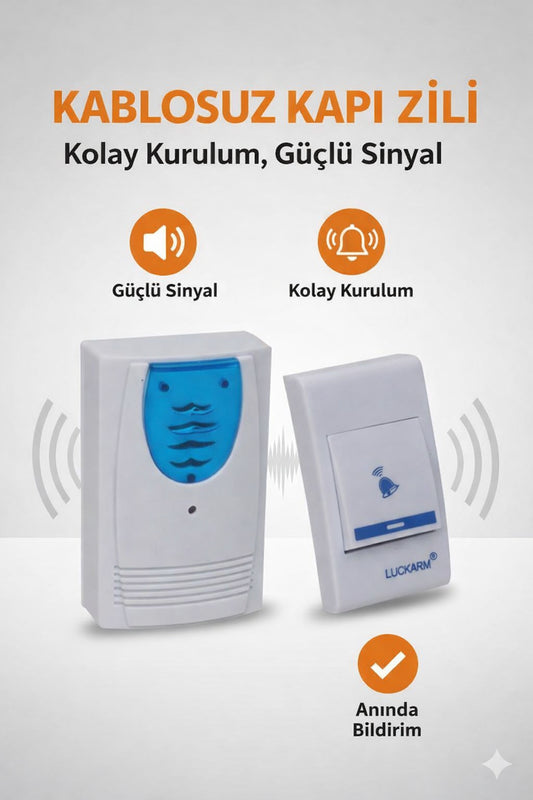 Kablosuz Kapı Zili – Kolay Kurulum, Güçlü Sinyal, Anında Bildirim