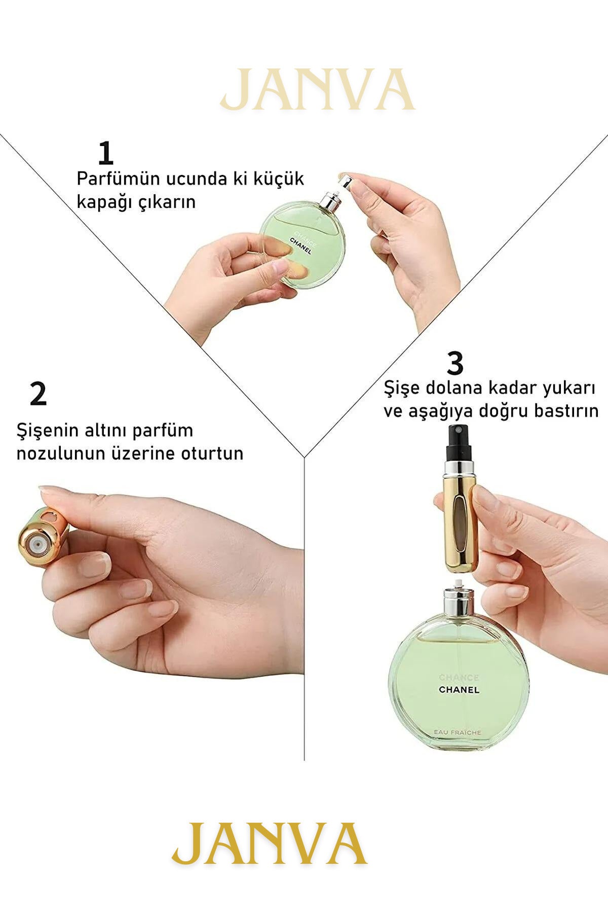 Parfüm Şişesinden Çanta Içi Mini Doldurulabilir Seyahat Cep Yedek Parfüm Şişesi 5 ml 1 adet