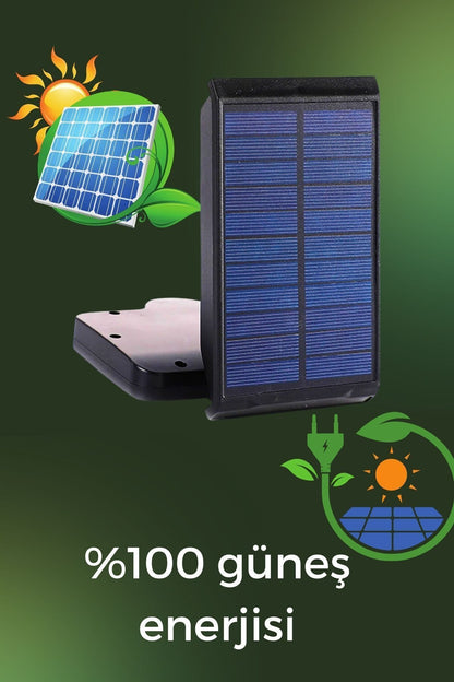 Solar Lamba 140 Led 8 Bölmeli Sensörlü Güneş Enerjili