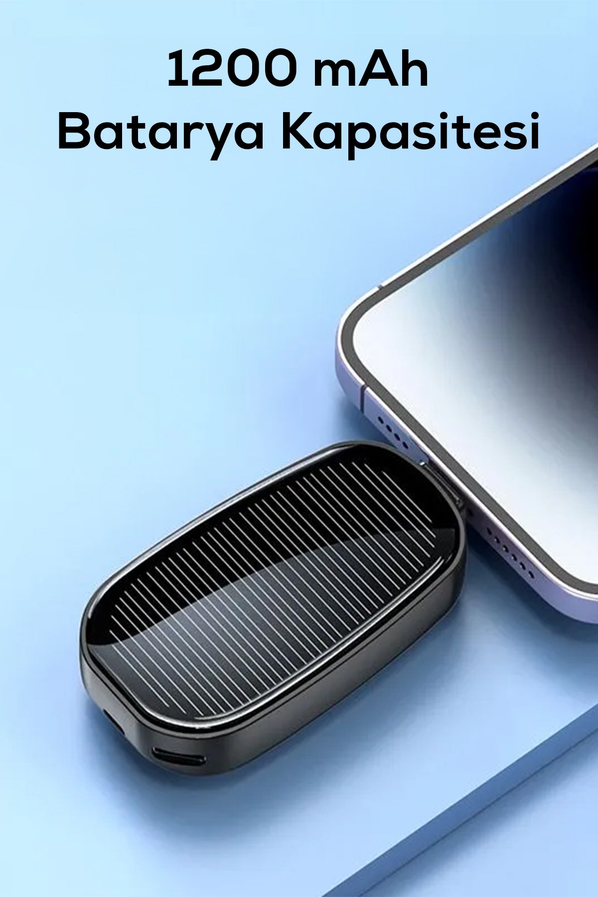 Solar Enerjili 1200mAh Taşınabilir Power Bank - Acil Durumlarda Kesintisiz Şarj