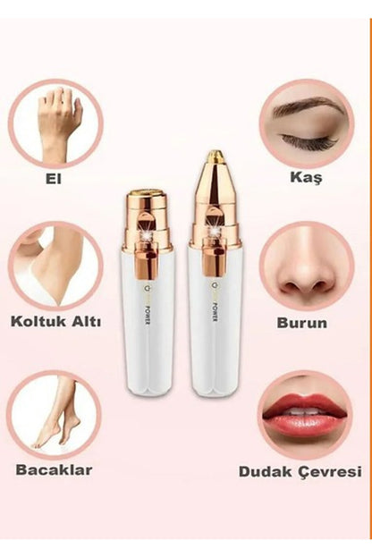 2 Başlıklı Yüz Tüy Alıcı Kaş Bıyık Kıl Epilasyon Aleti Şarjlı
