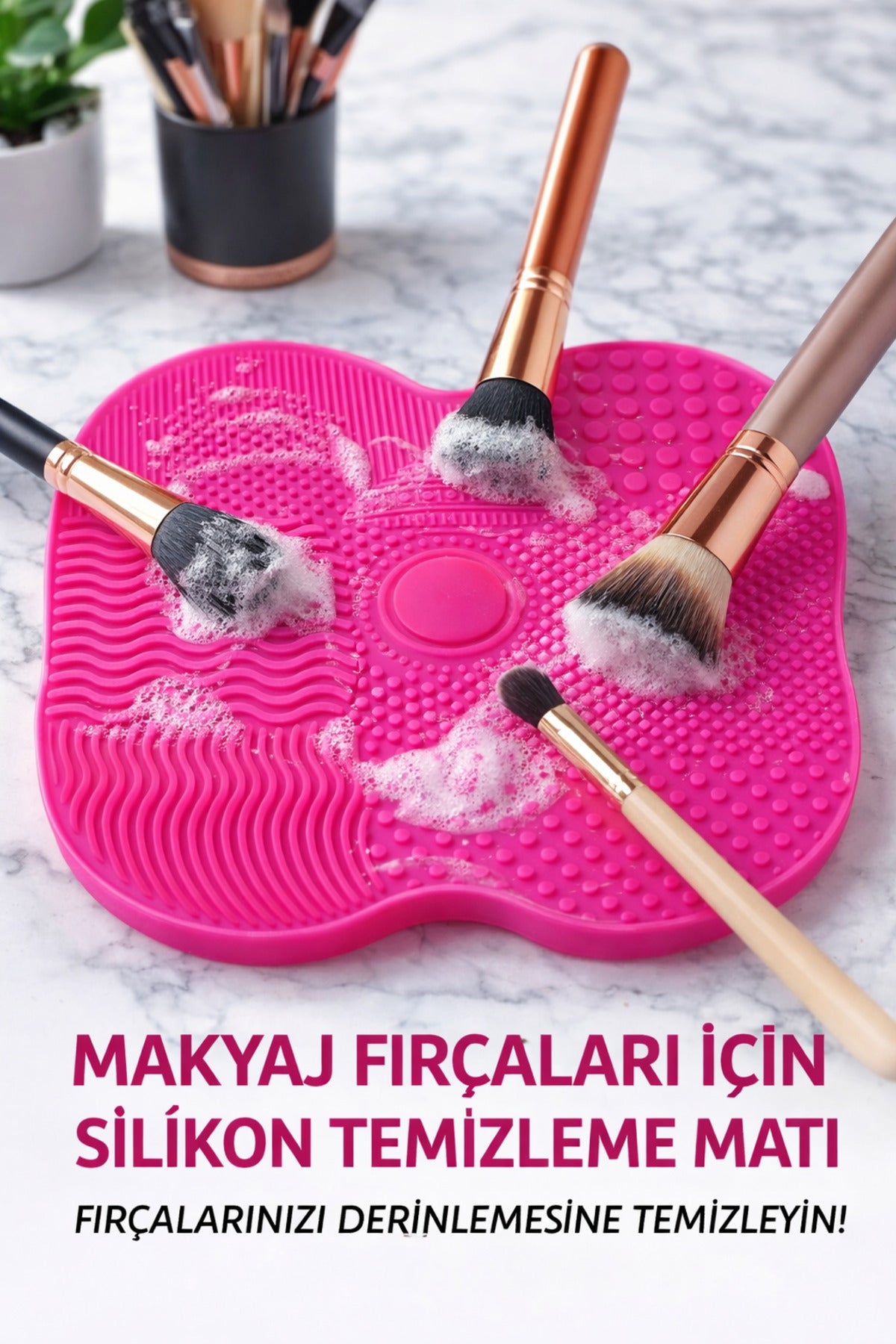 Silikon Makyaj Fırçası Temizleme Pedi – Çok Yüzeyli Fırça Temizleme Matı – Pratik ve Derin Temizlik