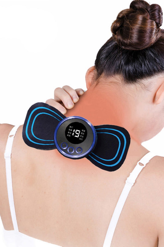Kas Rahatlatıcı Mini EMS Masaj Bandı – 8 Farklı Mod ve LCD Ekranlı Şarjlı Elektrikli Kas Stimülatörü