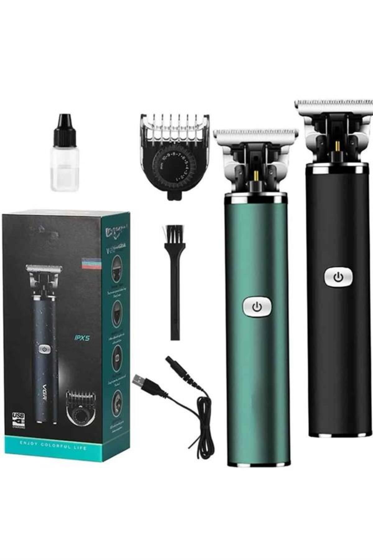 RenkStore V-272 Profesyonel Paslanmaz Çelik T-bıçak Saç Sakal Ense Vücut Tıraş Makinesi