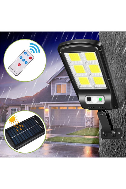 Güneş Enerjili 6 COB LED Hareket Sensörlü Solar Duvar Lambası Su Geçirmez Dış Mekan Aydınlatma