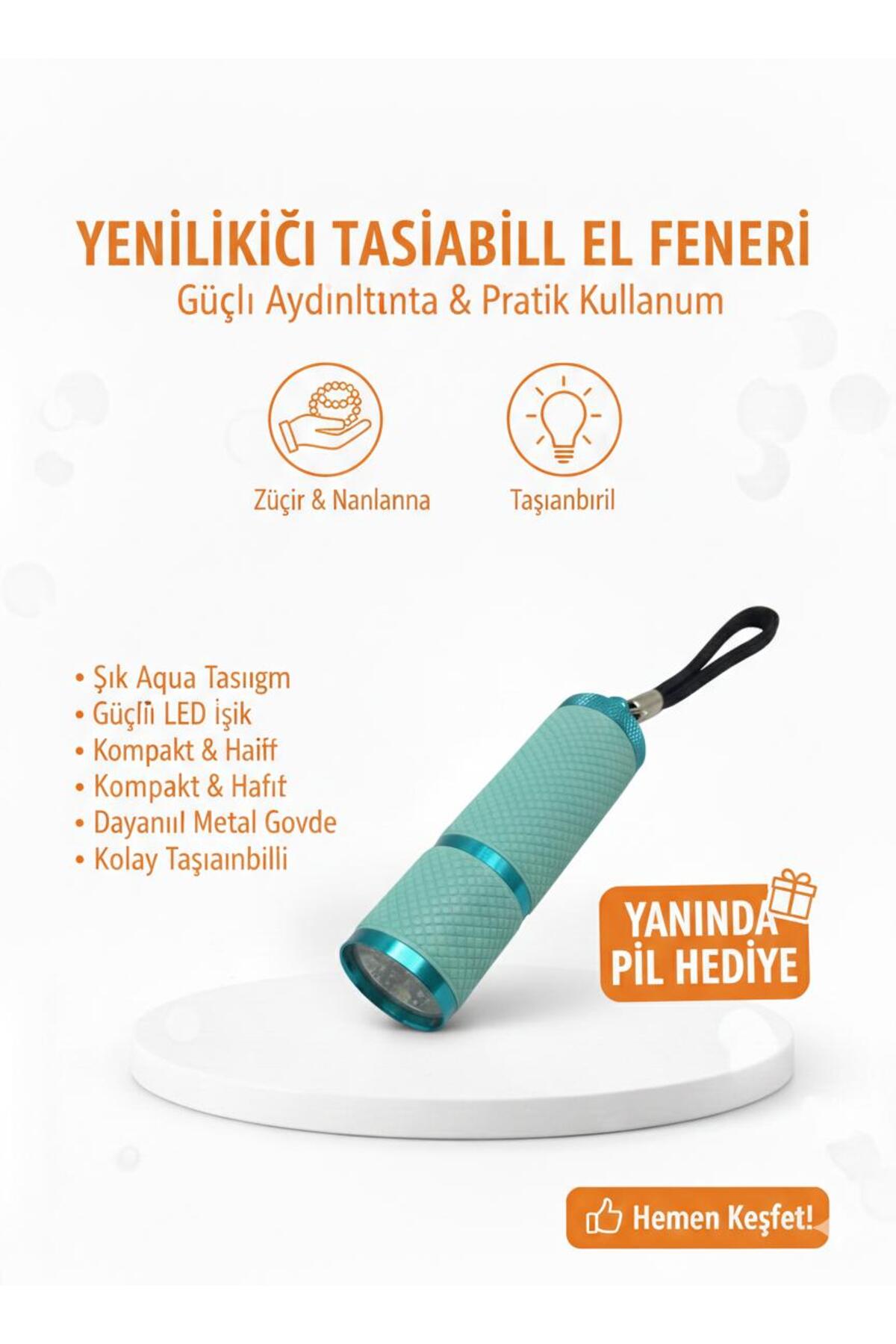 Mini LED El Feneri Anahtarlık – Taşınabilir, Güçlü Işık, Kamp & Acil Durum Feneri