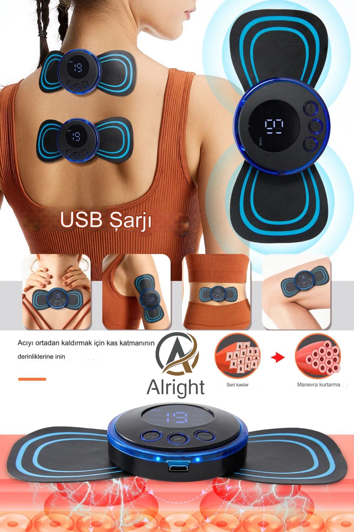 Tüm Vücut Kelebek Masaj Aleti Boyun Sırt Kol Bacak Masaj Cihazı (Massage Tool)