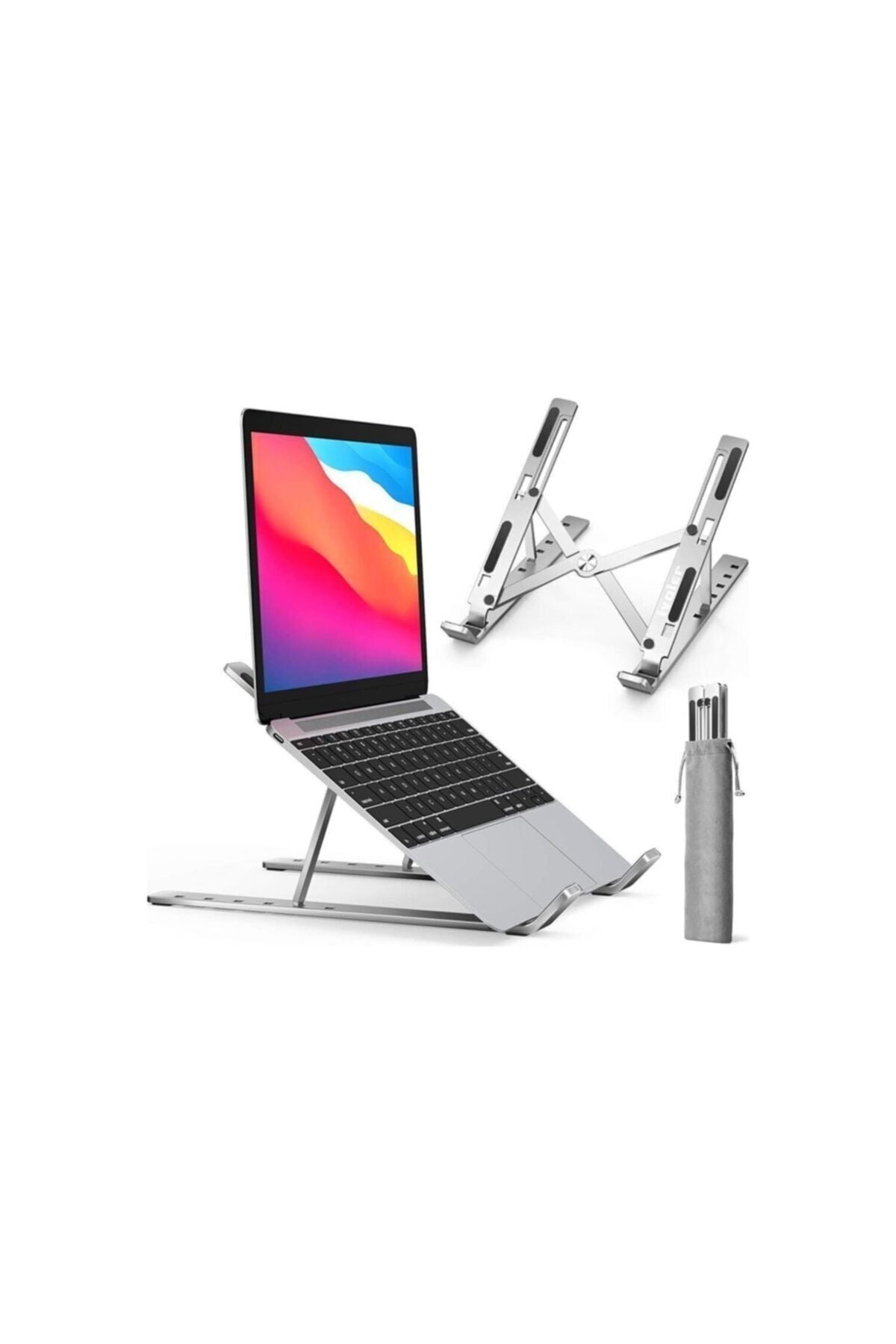 Metal Ayarlanabilir Dizüstü Destek Tabanı Tamamen Katlanabilir Taşınabilir Laptop Yükseltici