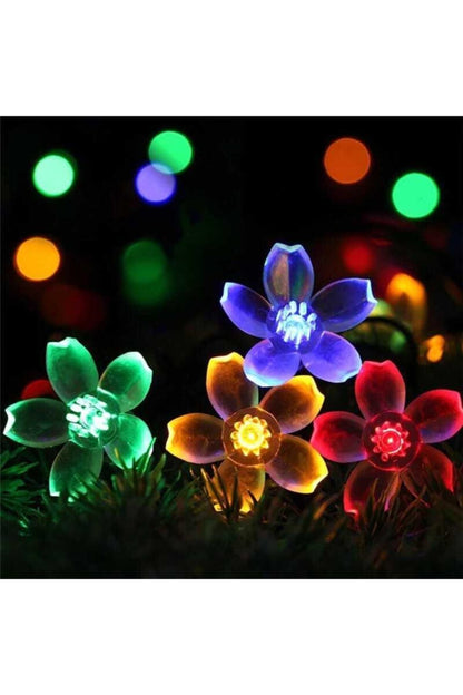 Çiçek Motifli Güneş Enerjili Led Solar Bahçe, Ağaç Işıldağı Çok Renkli (multicolor) Renk