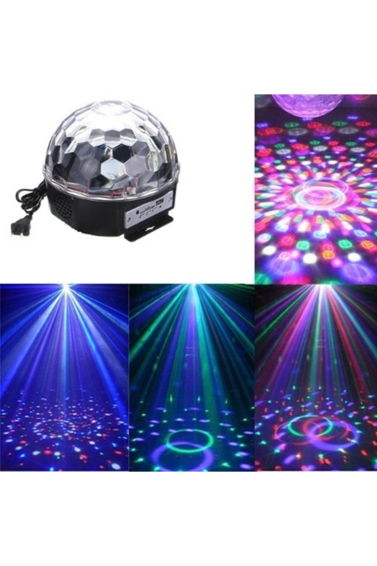 Hoparlör Disco Sahne Disko Topu Bluetooth Usb Led Işıklı Mp3