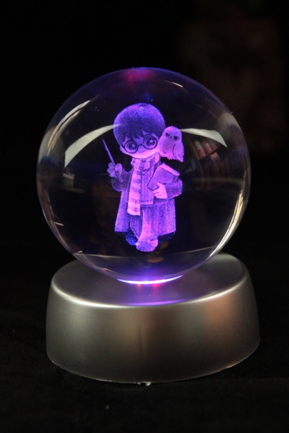 Harry Potter Cam Küre Işıklı Standlı Hediye