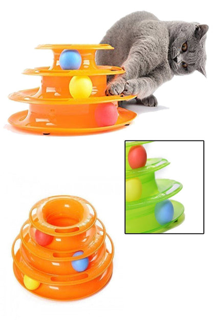 3 Katlı Kedi Oyuncağı Petzoom Kedi Oyuncağı 3 Toplu Oyuncak