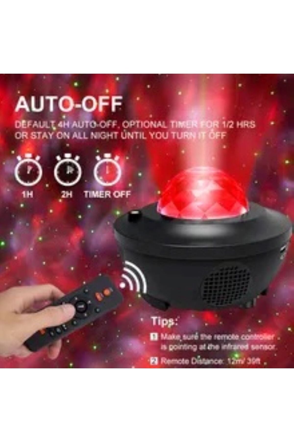 Starry Projektör Light Galaksi Lazer Disco Topu Bluetooht Ses Bombası Gece Lambası