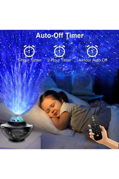 Starry Projektör Light Galaksi Lazer Disco Topu Bluetooht Ses Bombası Gece Lambası