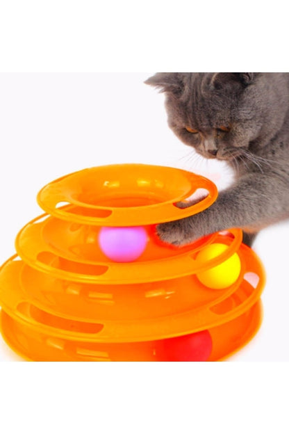 3 Katlı Kedi Oyuncağı Petzoom Kedi Oyuncağı 3 Toplu Oyuncak