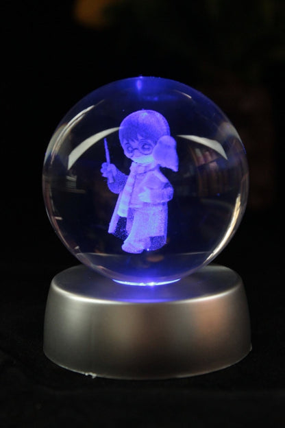 Harry Potter Cam Küre Işıklı Standlı Hediye