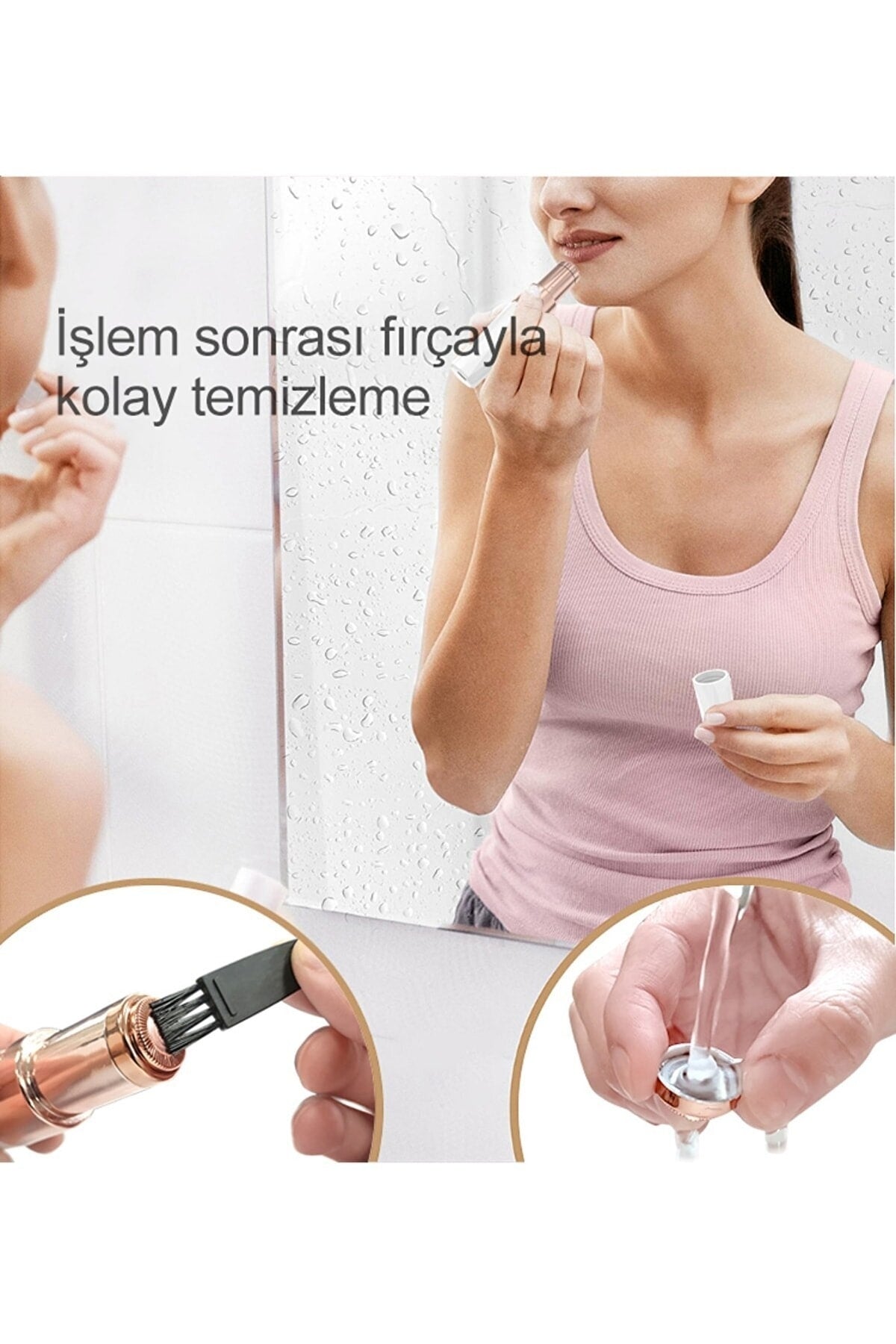 2 In Bataryalı Vücut Yüz Tıraş Makinesi Mini Epilatör