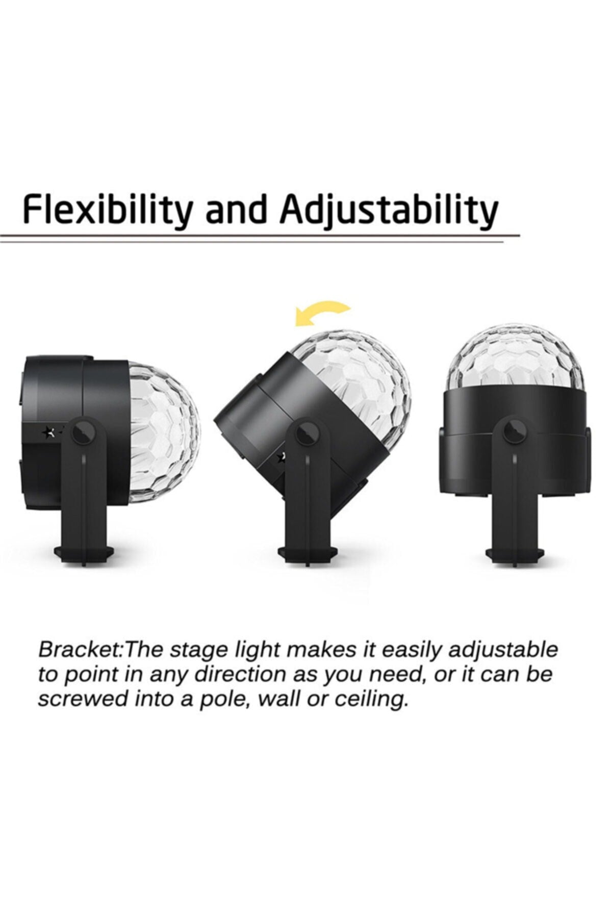 Led Kristal Küre Disko Topu 3 Renk