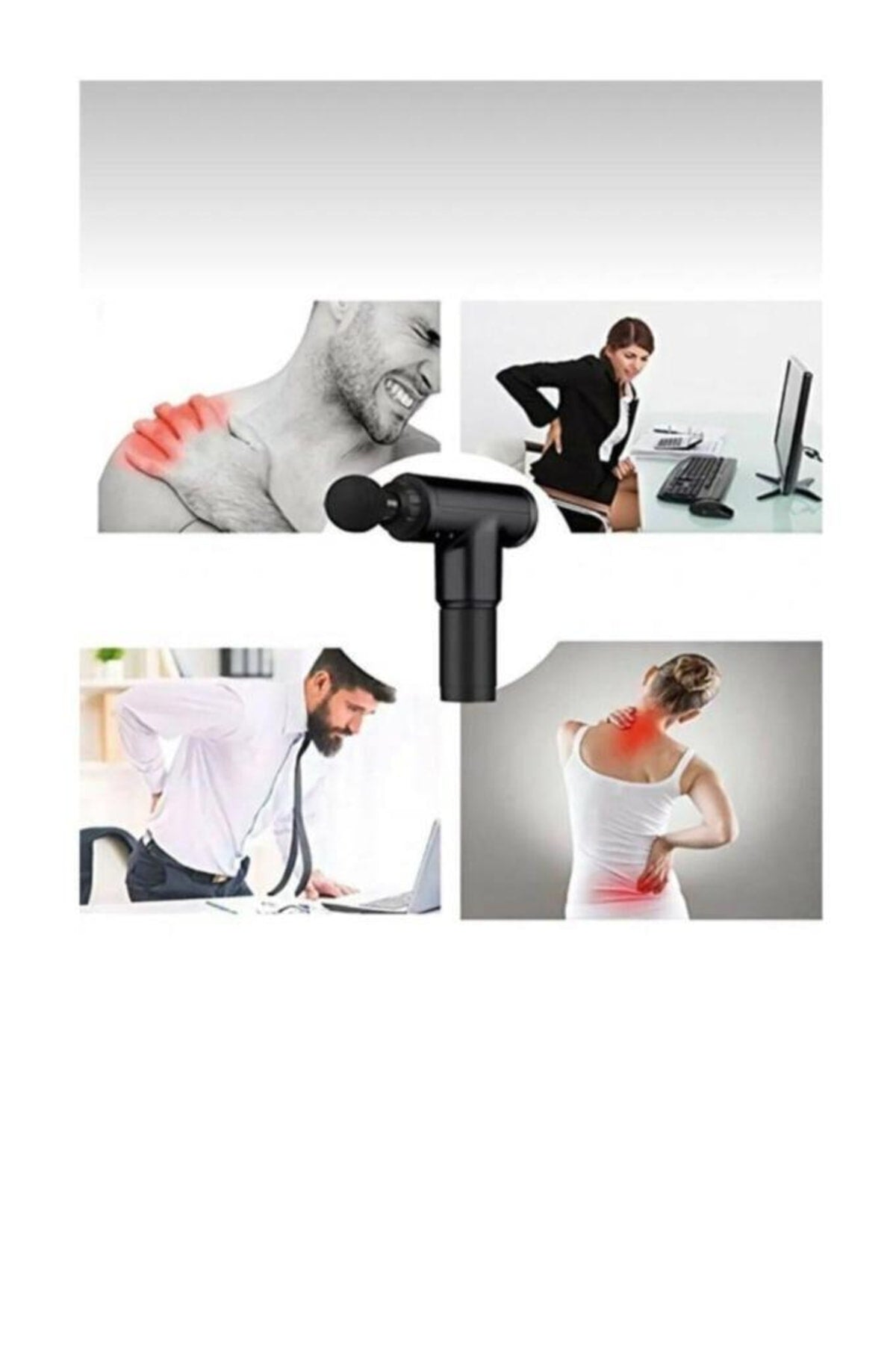 Masaj Tabancası Sporcu Masaj Aleti 4 Başlıklı Titreş Relax En Siga7