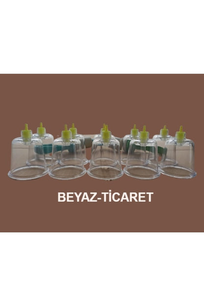 10 Adet 7 Cm  Hacamat Masaj Pompası, Hacamat Kupası Masaj Seti