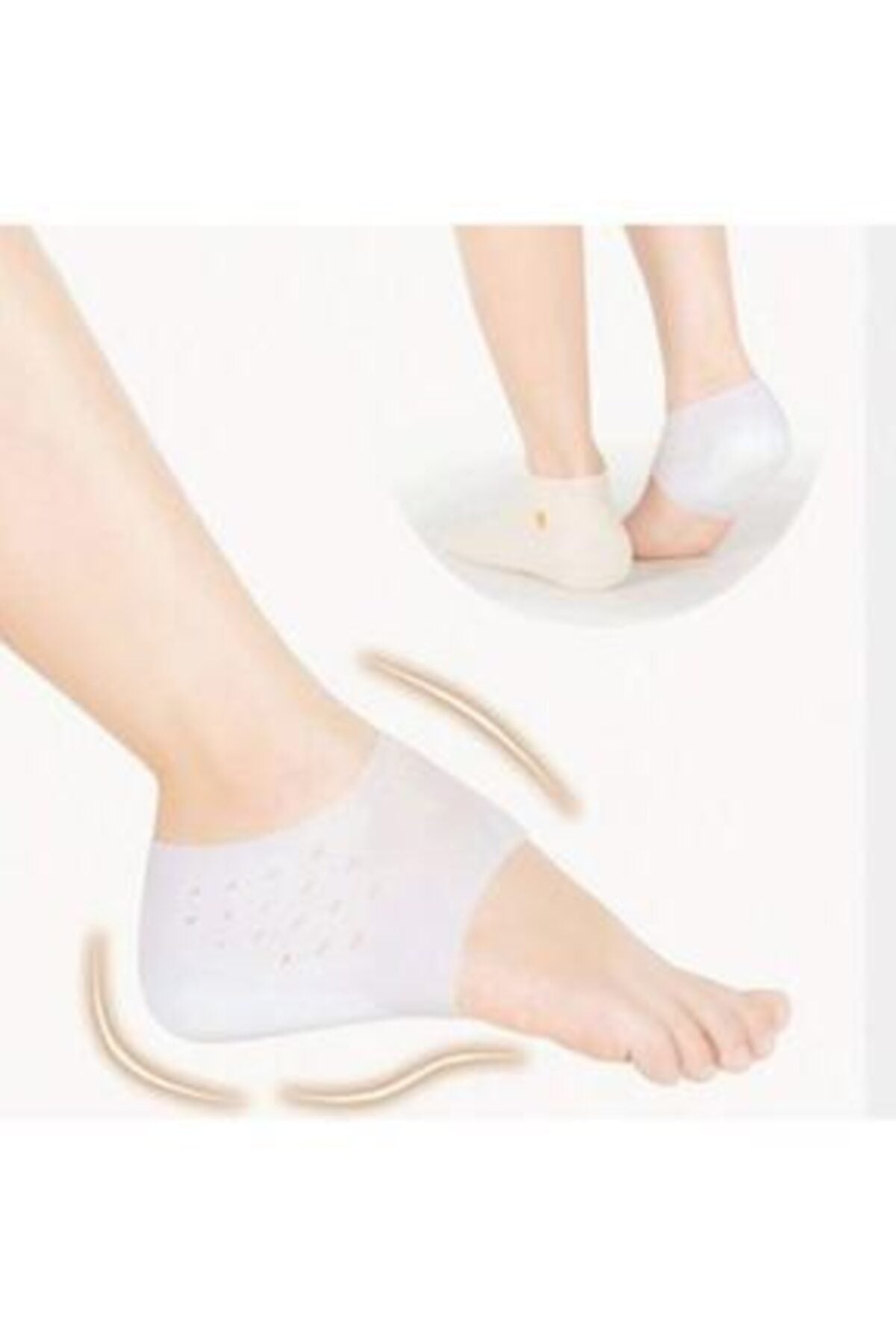 Boy Uzatıcı Silikon Topuk Çorabı Gizli Topuk Yükseltici 3 Cm