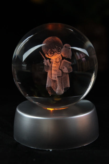 Harry Potter Cam Küre Işıklı Standlı Hediye