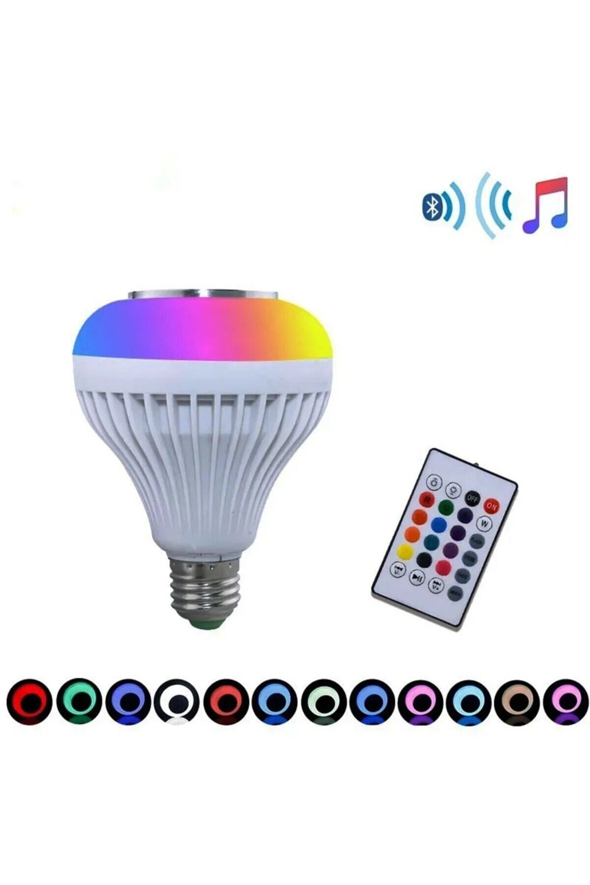 Nanopro Hoparlör Akıllı Rgb Ledli Ampul Müzikli Lamba Ses Bombası Led Music Bulb/app