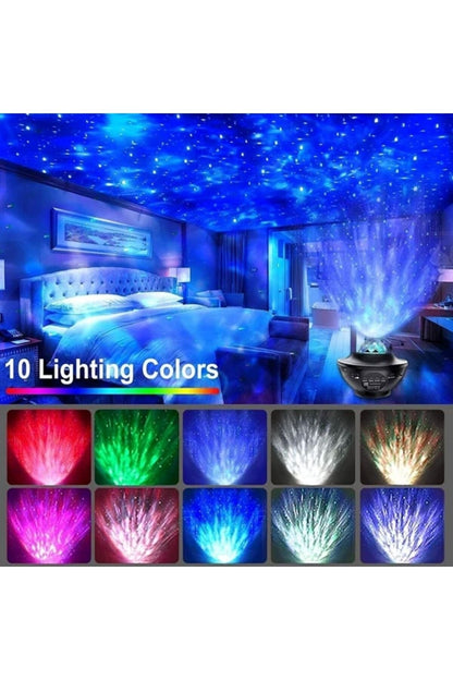Starry Projektör Light Galaksi Lazer Disco Topu Bluetooht Ses Bombası Gece Lambası