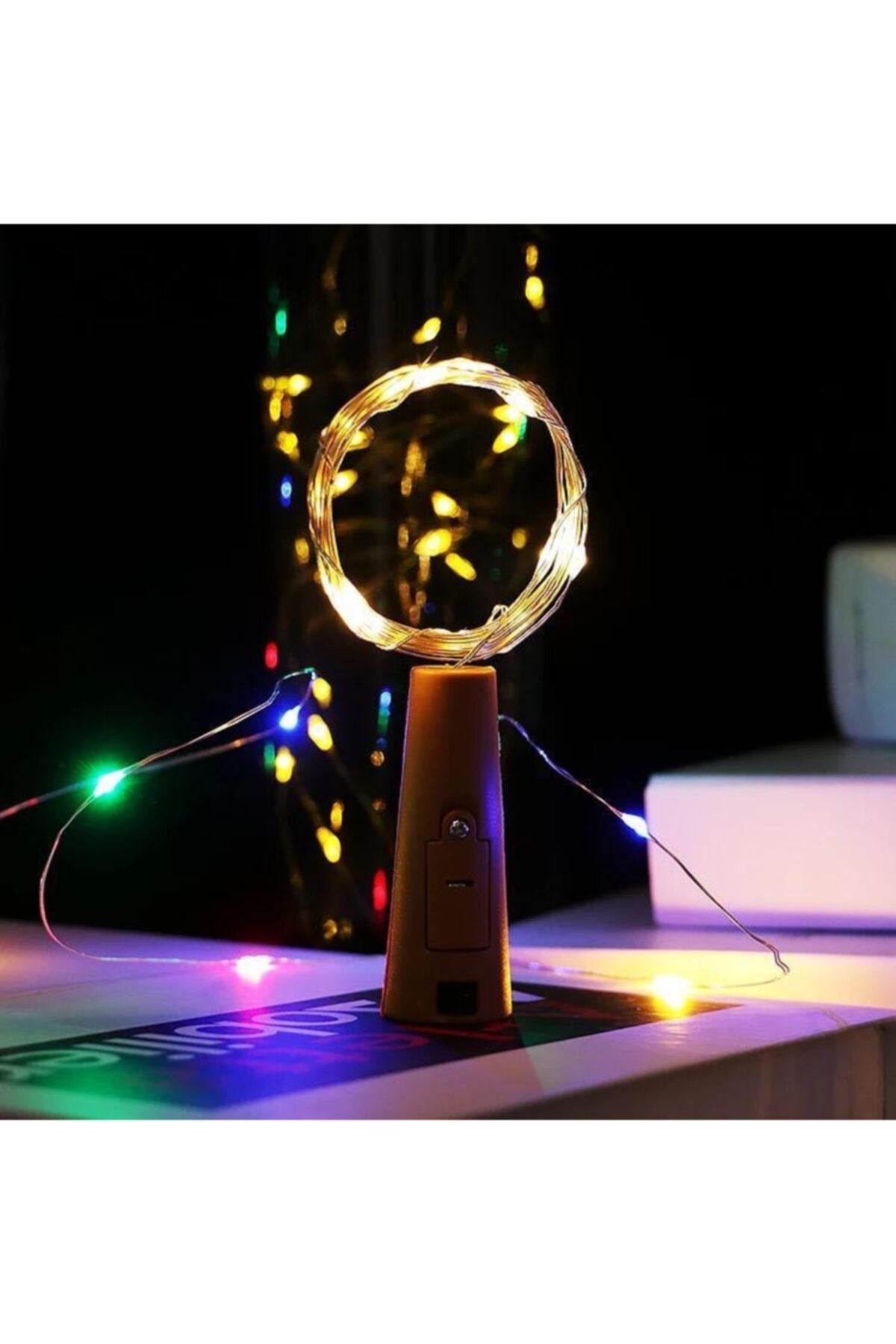 Dekoratif Telli Peri Led Şişe Tıpası 1 mt - 3 Adet