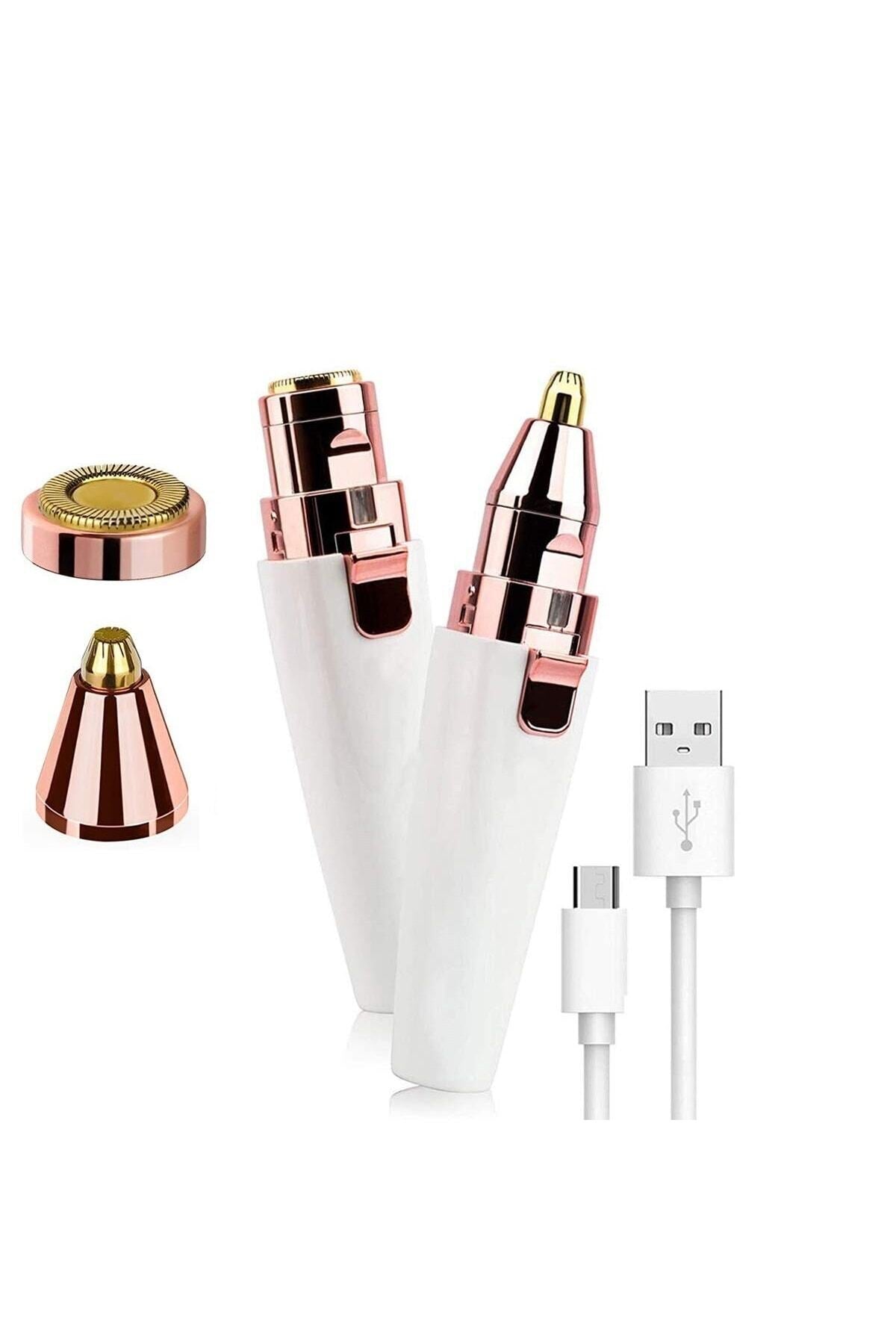 2in1 Epilasyon Aleti Usb Şarj Kaş Kıl Bıyık Yüz Tüy Alma Aleti 2 Si Bir Arada Kalem Boy