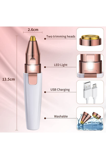 2in1 Epilasyon Aleti Usb Şarj Kaş Kıl Bıyık Yüz Tüy Alma Aleti 2 Si Bir Arada Kalem Boy